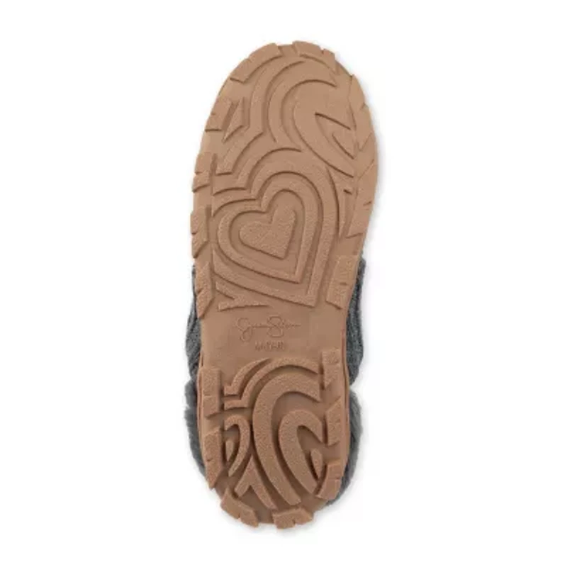 Jessica Simpson Cable Knit Womens Slip-On Slippers
