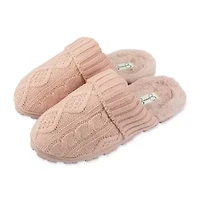 Jessica Simpson Cable Knit Womens Slip-On Slippers