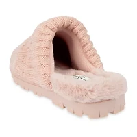 Jessica Simpson Cable Knit Womens Slip-On Slippers