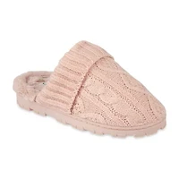 Jessica Simpson Cable Knit Womens Slip-On Slippers