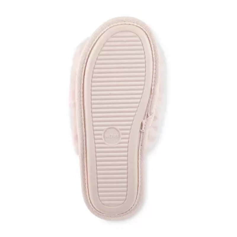 Jessica Simpson High Plush Bunny Fur Slid Womens Slip-On Slippers