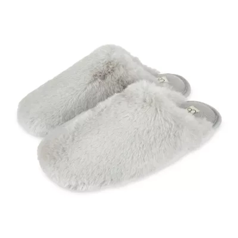 Jessica Simpson High Plush Scuff With Jersey Womens Slip-On Slippers