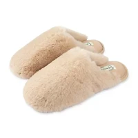 Jessica Simpson High Plush Scuff With Jersey Womens Slip-On Slippers