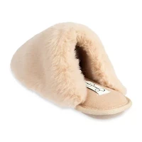 Jessica Simpson High Plush Scuff With Jersey Womens Slip-On Slippers