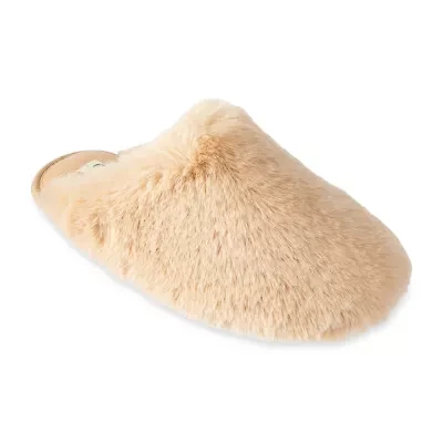 Jessica Simpson High Plush Scuff With Jersey Womens Slip-On Slippers