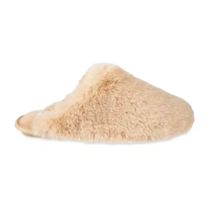 Jessica Simpson High Plush Scuff With Jersey Womens Slip-On Slippers