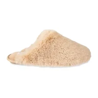 Jessica Simpson High Plush Scuff With Jersey Womens Slip-On Slippers