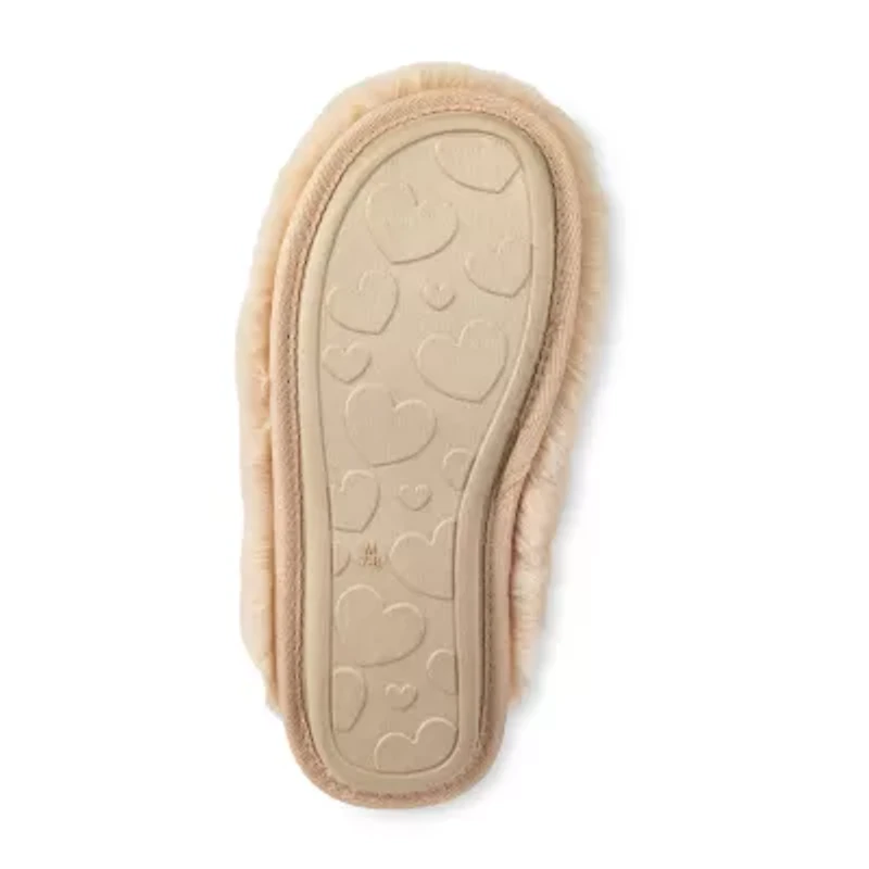 Jessica Simpson High Plush Scuff With Jersey Womens Slip-On Slippers