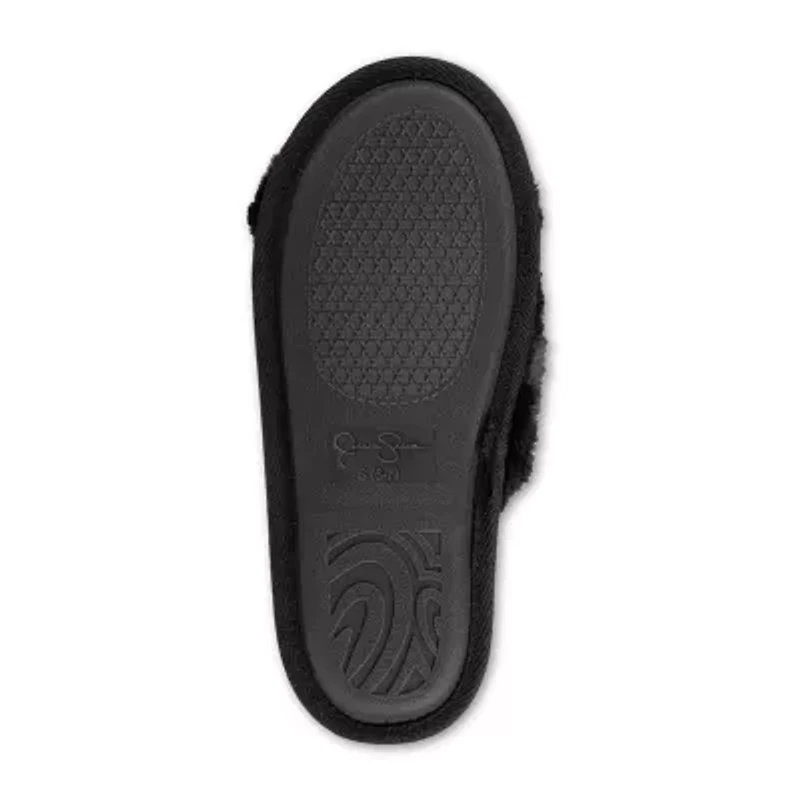 Jessica Simpson Oversized Chain Plush Womens Slip-On Slippers