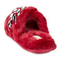 Jessica Simpson Oversized Chain Plush Womens Slip-On Slippers