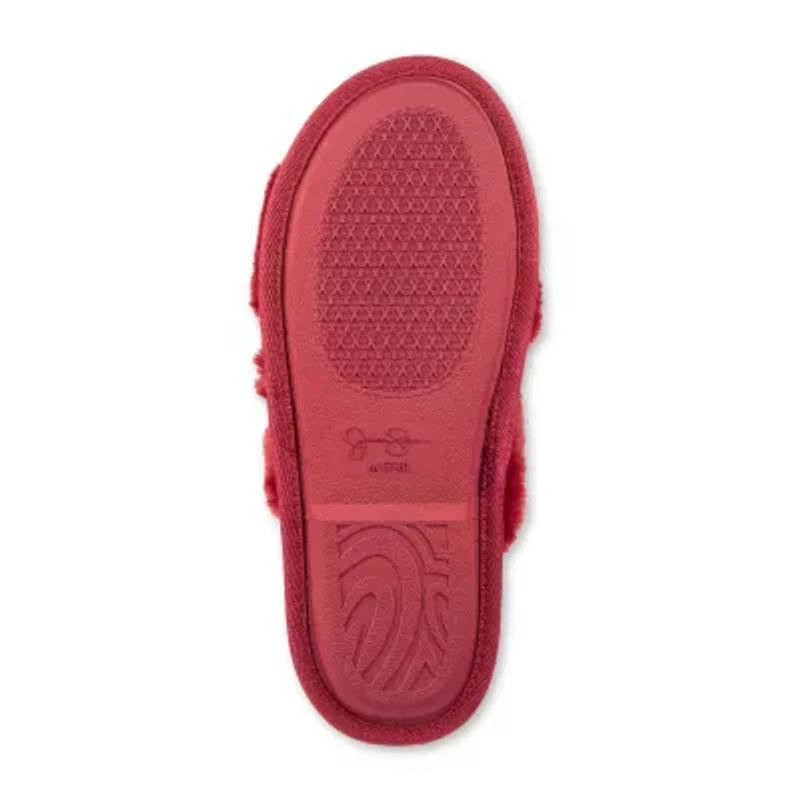 Jessica Simpson Oversized Chain Plush Womens Slip-On Slippers