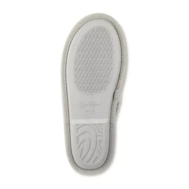 Jessica Simpson Embellished Bow Plush Womens Slip-On Slippers