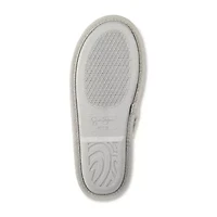 Jessica Simpson Embellished Bow Plush Womens Slip-On Slippers