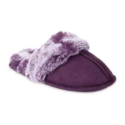 Jessica Simpson Microsuede Scuff With Tipped Womens Slip-On Slippers
