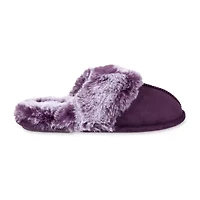 Jessica Simpson Microsuede Scuff With Tipped Womens Slip-On Slippers