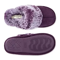 Jessica Simpson Microsuede Scuff With Tipped Womens Slip-On Slippers