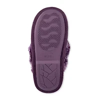 Jessica Simpson Microsuede Scuff With Tipped Womens Slip-On Slippers