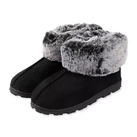 Jessica Simpson Tipped Fur Microsuede Womens Bootie Slippers