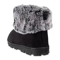 Jessica Simpson Tipped Fur Microsuede Womens Bootie Slippers