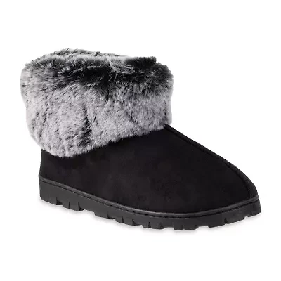 Jessica Simpson Tipped Fur Microsuede Womens Bootie Slippers