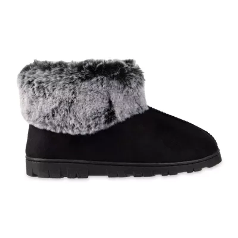 Jessica Simpson Tipped Fur Microsuede Womens Bootie Slippers