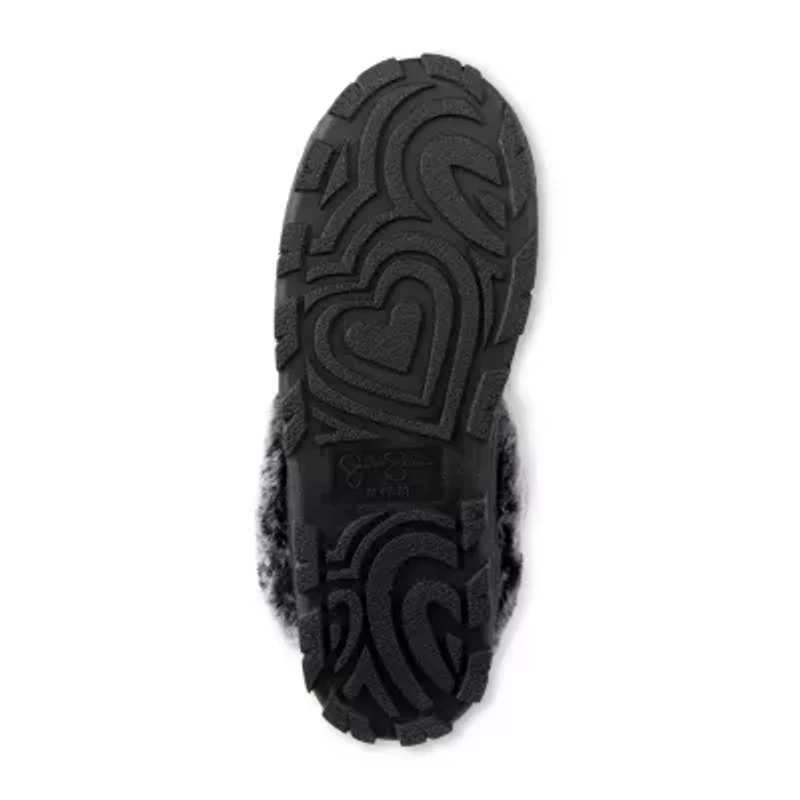 Jessica Simpson Tipped Fur Microsuede Womens Bootie Slippers