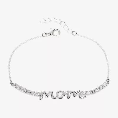 Sparkle Allure Mom Womens Cubic Zirconia Pure Silver Over Brass Tennis Bracelet