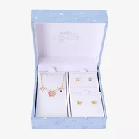 Gratitude & Grace Girls Pink Cubic Zirconia 14K Gold Over Brass Butterfly 3-pc. Jewelry Set