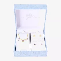 Gratitude & Grace Girls Purple Cubic Zirconia 14K Gold Over Brass Heart 3-pc. Jewelry Set