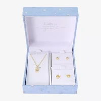 Gratitude & Grace Girls Cubic Zirconia 14K Gold Over Brass Angel 3-pc. Jewelry Set