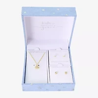Gratitude & Grace Girls Cubic Zirconia 14K Gold Over Brass Crown 3-pc. Jewelry Set