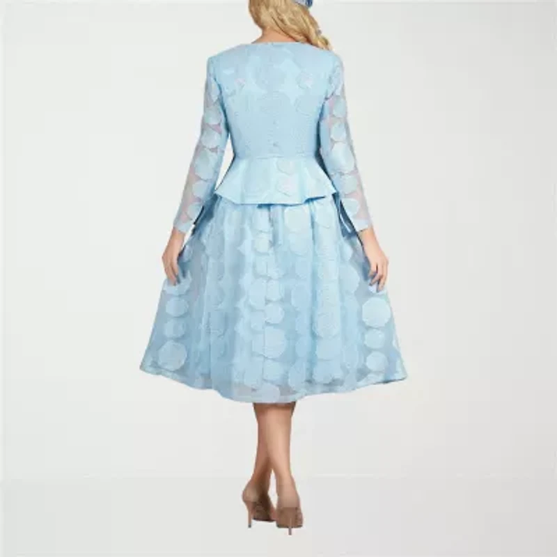 Giovanna Signature Womens Embellished Floral Midi Jacket Dress