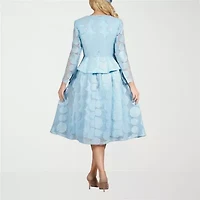 Giovanna Signature Womens Embellished Floral Midi Jacket Dress