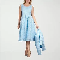 Giovanna Signature Womens Embellished Floral Midi Jacket Dress