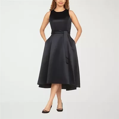 Giovanna Signature Womens Sleeveless Floral High-Low Fit + Flare Dress