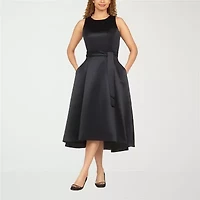 Giovanna Signature Womens Sleeveless Floral High-Low Fit + Flare Dress
