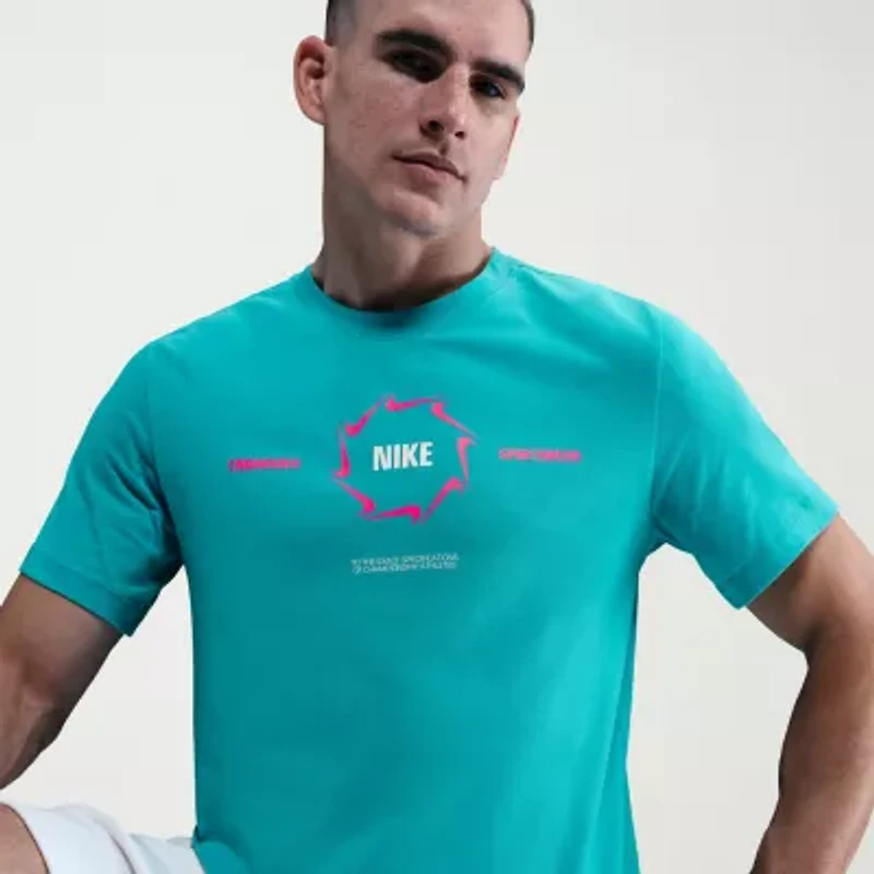 Nike Mens Crew Neck Short Sleeve Regular Fit Graphic T-Shirt
