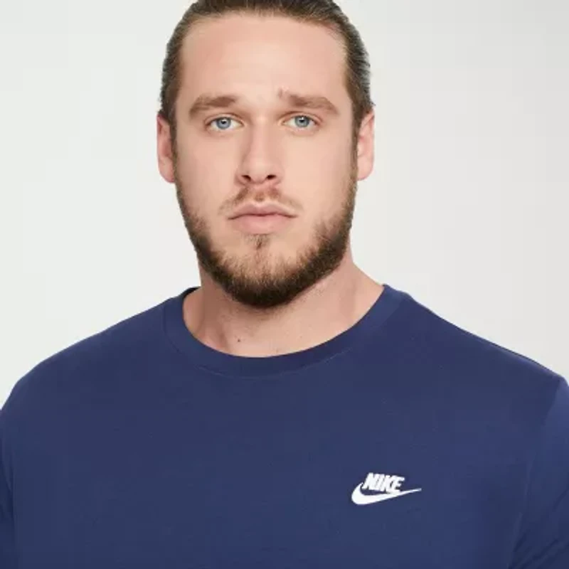 Nike Club Embroidered Logo Mens Crew Neck Short Sleeve Active Big and Tall T-Shirt