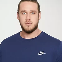 Nike Club Embroidered Logo Mens Crew Neck Short Sleeve Active Big and Tall T-Shirt