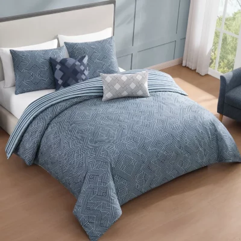 Bebejan Blue Geo Lines Comforter Set
