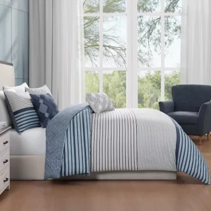 Bebejan Blue Geo Lines Comforter Set