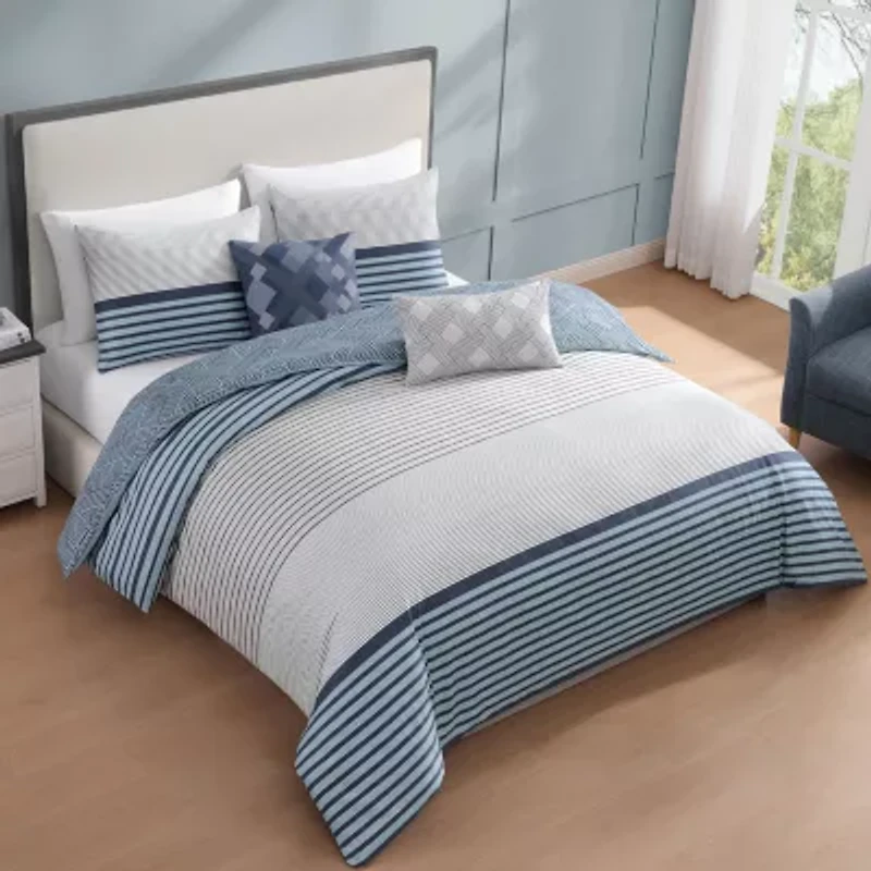 Bebejan Blue Geo Lines Comforter Set