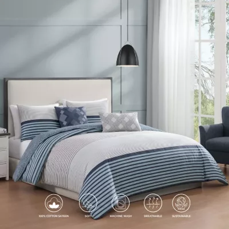 Bebejan Blue Geo Lines Comforter Set