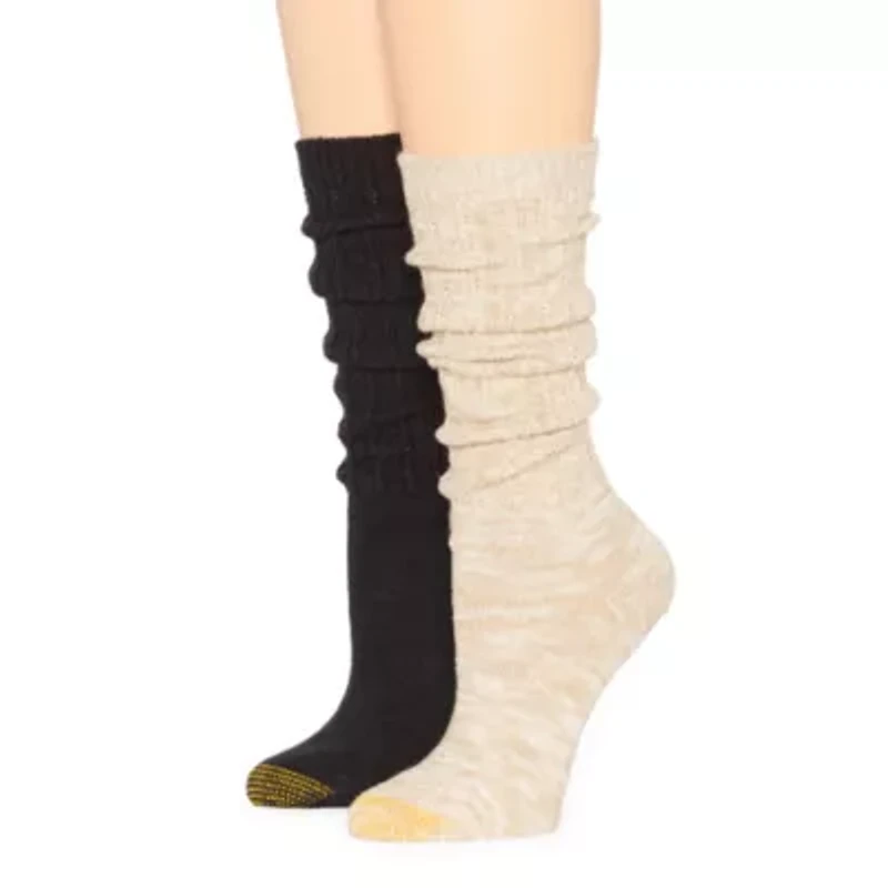 Gold Toe Slouch Womens 2 Pair Crew Socks