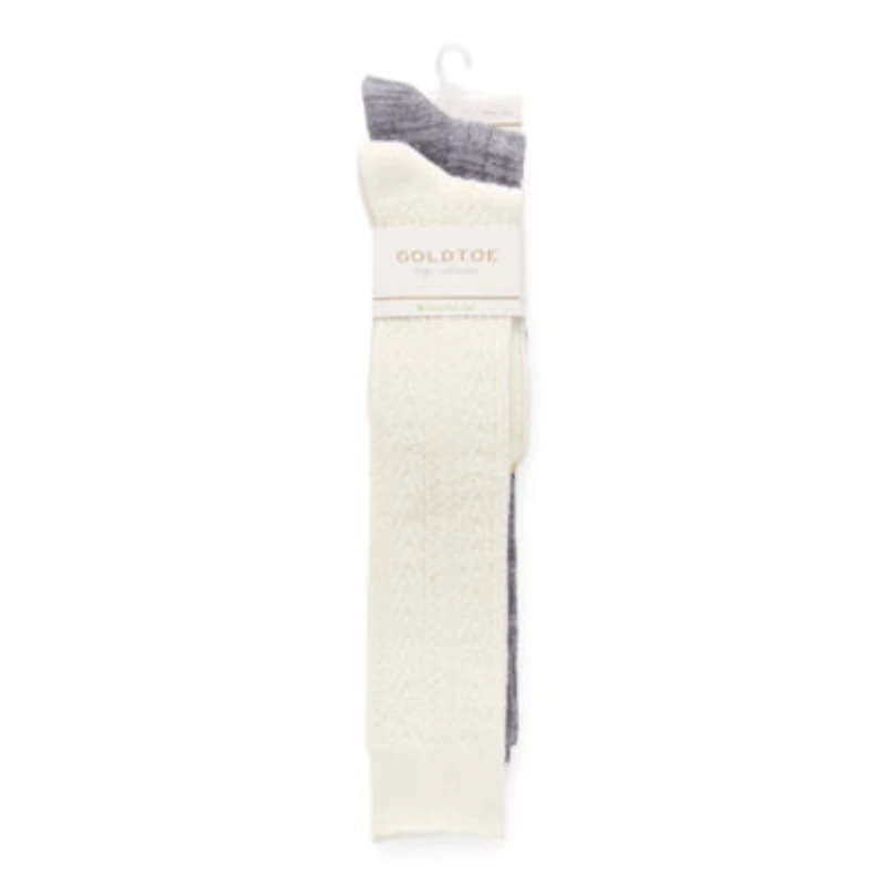 Gold Toe Cable Womens 2 Pair Knee High Socks