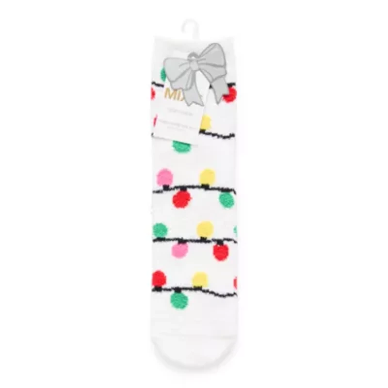 Mixit Holiday Cozy Womens 1 Pair Crew Socks