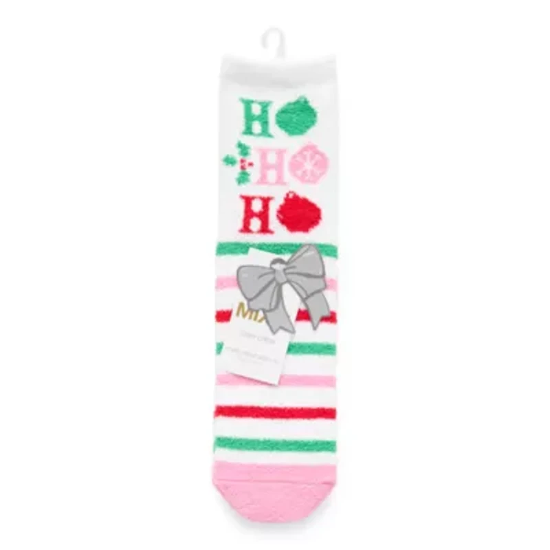 Mixit Holiday Cozy Womens 1 Pair Crew Socks