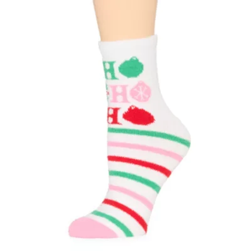 Mixit Holiday Cozy Womens 1 Pair Crew Socks