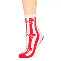 Mixit Holiday Cozy Womens 1 Pair Crew Socks