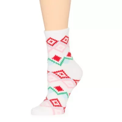 Mixit Holiday Cozy Womens 1 Pair Crew Socks